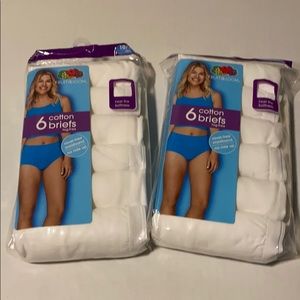 Lot of (2) FOL 6 pack women’s white cotton briefs